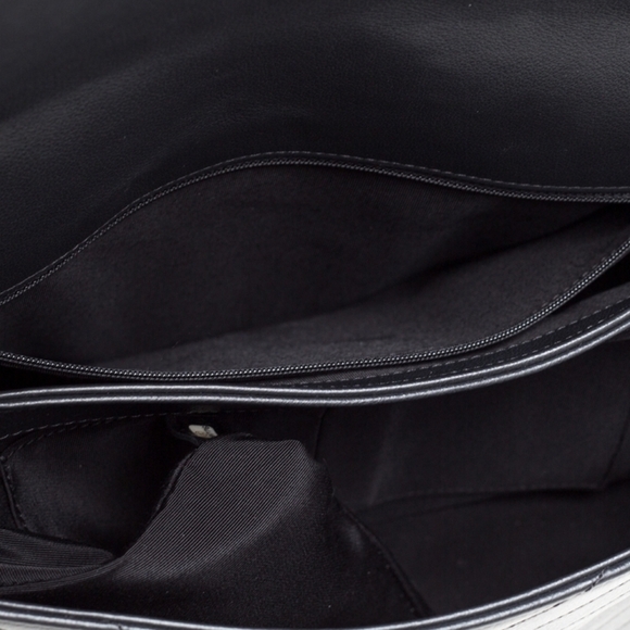 RARE! Authentic! Chanel CC Coco Top Handle Calfskin Quilted Chevron Leather Flap - Picture 9 of 16